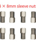 8 Piece Brass Olive And Barb Screw Fittings Brake Repair Kit For Hydraulic Disc Brake Hose Replacement, 8mm sleeve nuts