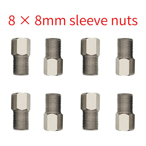 8 Piece Brass Olive And Barb Screw Fittings Brake Repair Kit For Hydraulic Disc Brake Hose Replacement, 8mm sleeve nuts