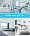 Living rooms with various hard floors showcasing 12 Piece Rug Tape Non Slip Rug End Grippers Double Sided Carpet Corner Tape Gripper Pads.