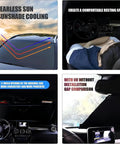 Sturdy Premium Foldable Windshield Sun Shade For Mg Zs Ev Beats The Heat Wave And Saves Your Dash From Melting While Keeping The Rig Frosty On Highway Runs, showcasing installation fit and sun protection.
