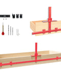Straight Up No Sweat Cabinet Hardware Jig Kit featuring 44 and 16 inch aluminum alloy measuring rulers for drill alignment.