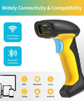 Upgraded 2D And 1D Bluetooth Barcode Scanner With Charging Dock Wireless 2.4G And BLE 2600mAh Battery Drop Proof And Dust Proof