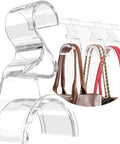 Handbag Hanger 3 Pack Heavy Duty Acrylic Purse Hangers For Closet Organization with clear design holding bags on a rod