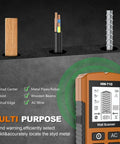 Minhe HW-710 5-in-1 Wall Detector showing wood, metal pipes, and AC wire for effective wall scanning and detection.