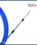 Two 20 Foot Blue Throttle Control Cables For Outboard Rotary Steering On Most Single Station Boats With Stainless Steel Ends And HDPE Liner