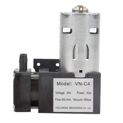 Mini Oil Free Vacuum Pump 24V DC -85 KPa Vacuum 40 Lpm Flow Oilless Design For Industrial Use Low Noise High Efficiency