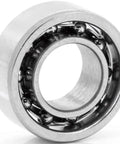 Close-up of a single deep groove radial ball bearing, open style seal, part of 2 Pack Deep Groove Radial Ball Bearings for Fidget Spinner DIY.