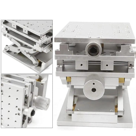 Portable Three Axis 3D Marking Table with Lifting Platform for Precise Laser Marking; aluminum alloy base, optical lab use