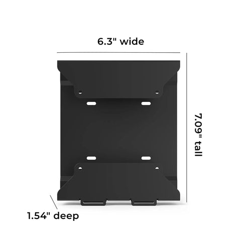 Rock Solid Vesa Mount Bracket For HP Desktop Mini Prodesk And EliteDesk Rigs dimensions 6.3" wide, 7.09" tall, 1.54" deep, heavy duty steel