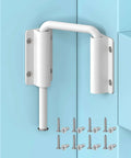 Upgraded Aluminum Sliding Door Loop Lock With 2 Inch U Shaped Multi Angle Design for barn doors, showing white latch and screws