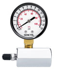 SENCTRL 2-inch dial gas pressure test gauge with 0–15 psi range, brass valve, chrome-plated steel body, 3/4" FNPT