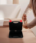 No Fuss Plastic Tool Box Organizer With Sturdy Carry Handle For Nuts Bolts And Fasteners Portable Parts Caddy on a table.