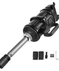 Heavy Duty One Inch Air Impact Wrench Twin Hammer Pneumatic Torque Gun 5800 Nm 3400 Bpm with accessories on white background.