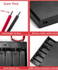 2PK 6AA Battery Holder Bringing You A Knockout 9V Charge With Effortless Toggle Switch And Secure Snap Lid Paired With Solder Seal Leads for DIY builds