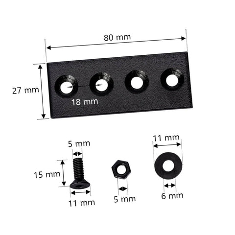 Heavy Duty Track Connecting Brace Set For Barn Door Flat Track Bracket Connector With Carbon Steel Mending Plates And Sturdy Screws
