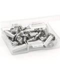 30 Piece Chicago Screws And Extension Posts To Bulk Up Your Photo Albums And Scrapbooks With Sleek Silver Binding Refill Hardware in storage box.