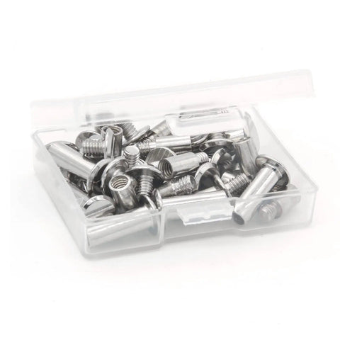 30 Piece Chicago Screws And Extension Posts To Bulk Up Your Photo Albums And Scrapbooks With Sleek Silver Binding Refill Hardware in storage box.