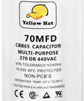 Air Conditioner Capacitor Replacement 70uF 370/440V Round, Multi-Purpose Run Or Start Capacitor label with specs