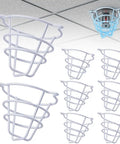 8 Count Fire Sprinkler Head Protectors Rugged Steel Cage Covers For Ceiling Flush Mount with soft rubber inner wrap.
