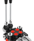 Dual Spool Hydraulic Flow Control Valve For Small Tractors And Loaders, 21 GPM At 3600 PSI, G Ports, two levers visible