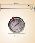 Analog 12 Inch Candy And Deep Fry Thermometer With Instant Read Dial, multipurpose stainless steel probe and dial