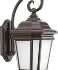 Crawford Collection 1 Light Etched Glass Outdoor Wall Lantern In Oil Rubbed Bronze, traditional exterior light fixture.