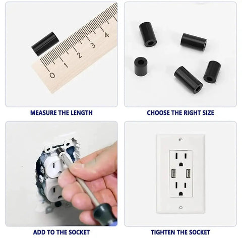 DIY Electrical Outlet Spacers Assortment Kit 960 Pcs Black Nylon Round Spacers for Screws Bolts Switch Receptacle insulated socket install