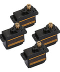 Four micro metal gear analog servos showcasing precision design and sturdy construction, ideal for rc robots helicopters and custom rig builds seeking reliable kickass performance.