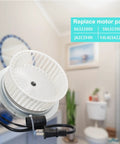 Replacement Motor Assembly For QT100 And QT110 Series Fans Compatible With 0696B000, 1400 RPM, 115V, 60Hz, JA2C394N, showcasing fan blade