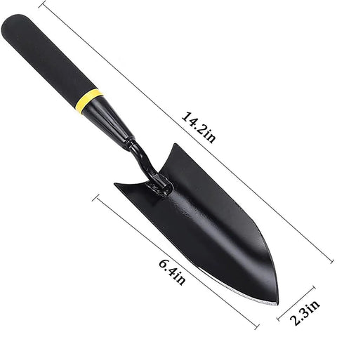 Heavy Duty Garden Hand Trowel Set With Carbon Steel Blades And Rubber Grips 2 Pack For Digging And Planting Built To Last