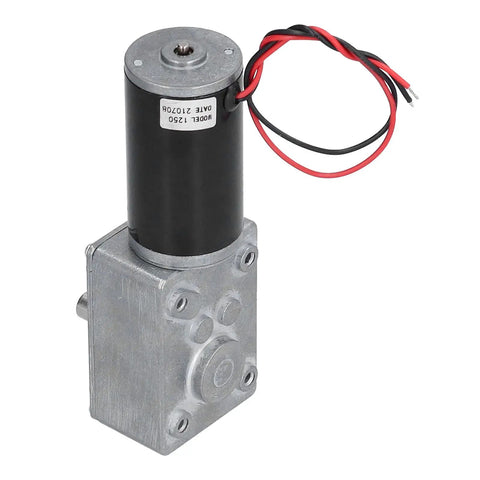 Top Shelf 12V Self Locking Dc Gear Motor with die cast aluminum shell and wires, ideal for marine upgrades and gear applications.