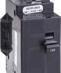 Close-up of Qwik Open 125 Amp Main Circuit Breaker 2 Pole 120/240V AC with bolt-on mount for commercial and residential use.