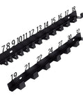 20 Slot Wall Mount Wrench Rack Organizer With Numbered Slots For 6mm To 32mm Wrenches, two black rails side view