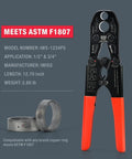 Half-Inch And Three-Quarter-Inch PEX Pipe Crimping Tool With Copper Ring Gauge, Pro Grade Steel, Meets ASTM F1807 Standard