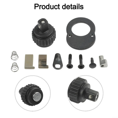 24 Teeth Ratchet Wrench Repair Kit, 11-Piece Socket Head Set For 1/4, 3/8, And 1/2 Inch Drive Tools, displayed with components.