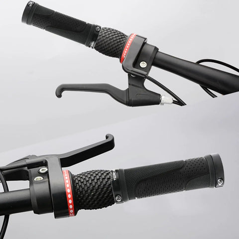 Two Tone Rubber Bike Handlebar Grips 90mm Short Length, Non Slip Grippy Ergonomic Comfort Grips For Most Standard Bikes, 2 Pack