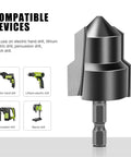 Heavy Duty Tungsten Carbide Step Drill Set For Ppr And Tpr Pipe Rupture Repair With Chamfer Bracket Plus Pagoda Bit 3 Piece Kit Fits Hand Drills Like A Champ, compatible with electric hand drills
