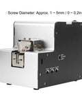 Automatic Screw Feeder And Driver For Fast Assembly, side view showing controls for 1 to 5mm screws, size 2.