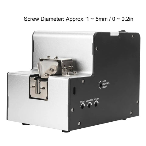 Automatic Screw Feeder And Driver For Fast Assembly, side view showing controls for 1 to 5mm screws, size 2.