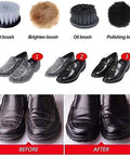 Cordless Electric Shoe Polisher Portable Leather Care Brush Kit For Straight Up Mirror Shine On Shoes Boots And Bags, brush types and results.