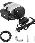 Ktondic air assist pump for laser engraver; 30 L/min output, silver body with black housing, includes tubing and fittings