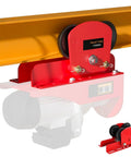 Heavy Duty I Beam Trolley With Dual Track Rollers For I Beams 0.5 Ton Capacity Adjustable Flange Fits 1.57 To 4.64 Inches Ideal For Moving Heavy Equipment On PA200 To PA800 Push Manual Trolley Hoist displayed on a beam