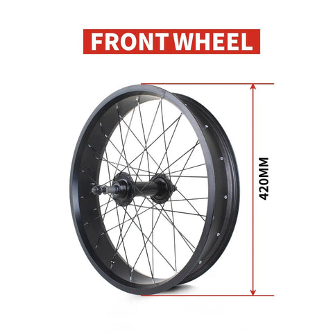 Fat Bike Wheel Set 20 24 26 Inches 4.0 Fat Tires Front Snow Beach Wheel Kit With 135mm Disc Bolt On And 195mm Spacing, 36H Hubs