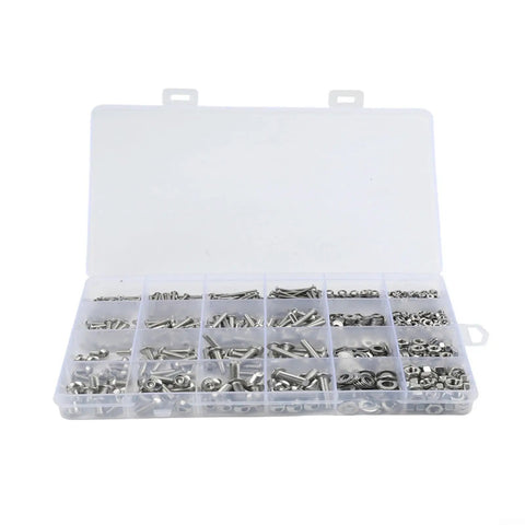 Stainless Steel Hex Bolts Nuts And Washers Set M2-M5 Socket Cap Screws Hardware Kit With Case For DIY And Professional Projects