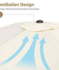 Ventilation design on 10 Feet Patio Umbrella Replacement Canopy For 8 Rib Frame Universal Fit Thick Durable UV Protected Royal Blue Canopy Top