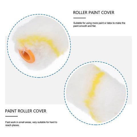 Close-up of Heavy Duty Polyester Paint Roller Cover Refills with orange end for smooth interior wall applications.