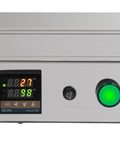 Control panel of the Straight Up Pro 110V Wine Bottle Cap Shrink Sealer Machine with digital thermostat and buttons.