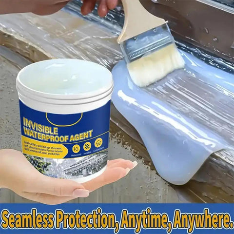Heavy Duty Clear Waterproof Sealant Gel Leak Stopper For Roof Wall Repair application with brush on surface.