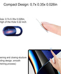Straight Up Slick Laptop Camera Cover Slide Three Pack Webcam Privacy Protector Ultra Compact Plastic Shield shown with dimensions 0.7x0.35x0.026in.
