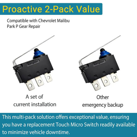 Two Pack Micro Switches For Chevy Malibu Shifter D2HW-BL251H with durable plastic housing